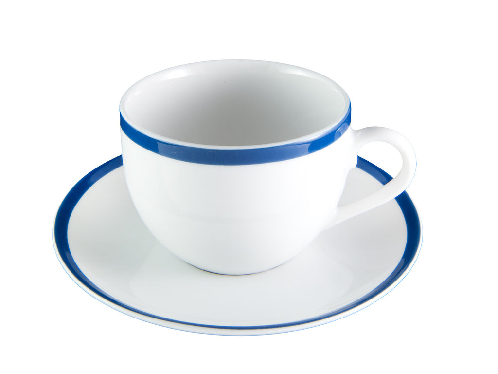 Blue Stripe Cup & Saucer Set of 6