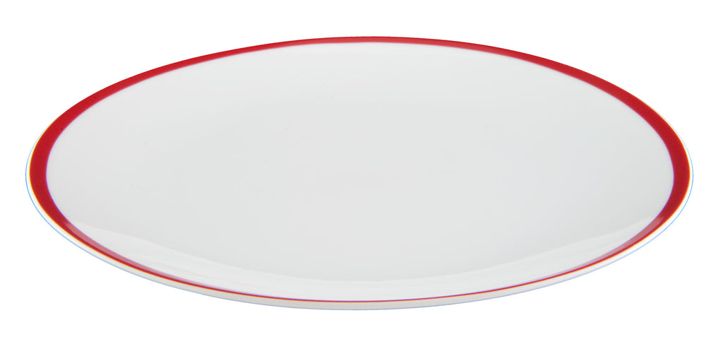 red stripe coupe dinner plate
